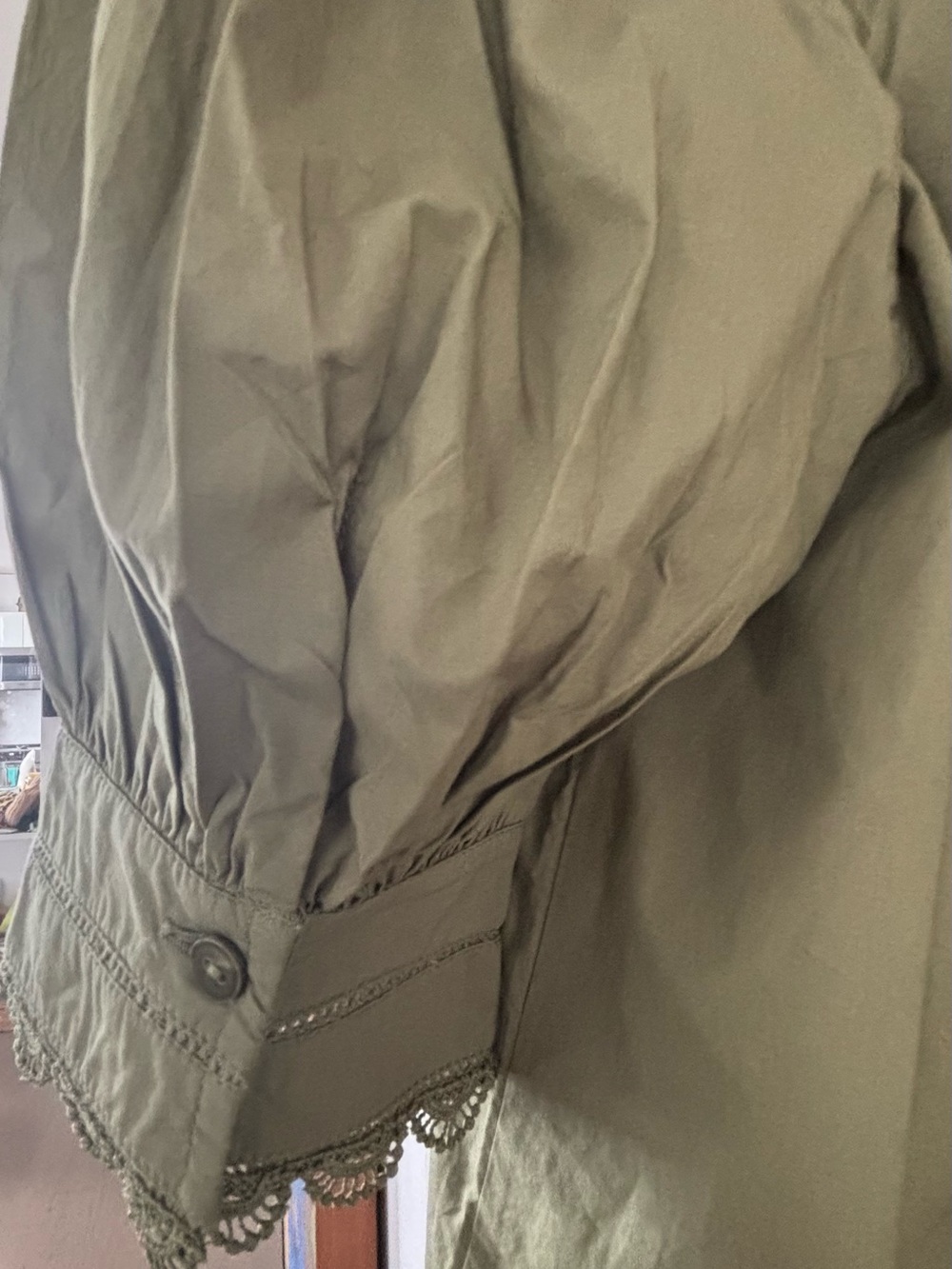 Ulla Johnson Olive Peasant Blouse with Scallop Hem - Picture 4 of 5